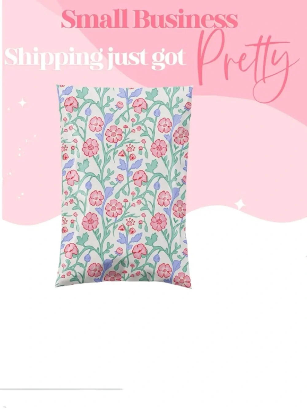 100 Polymailers 6” x 9” Bright Floral Spring Set Wallet Size